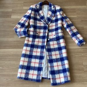 SAM New York brushed wool multicolored plaid women’s size small coat